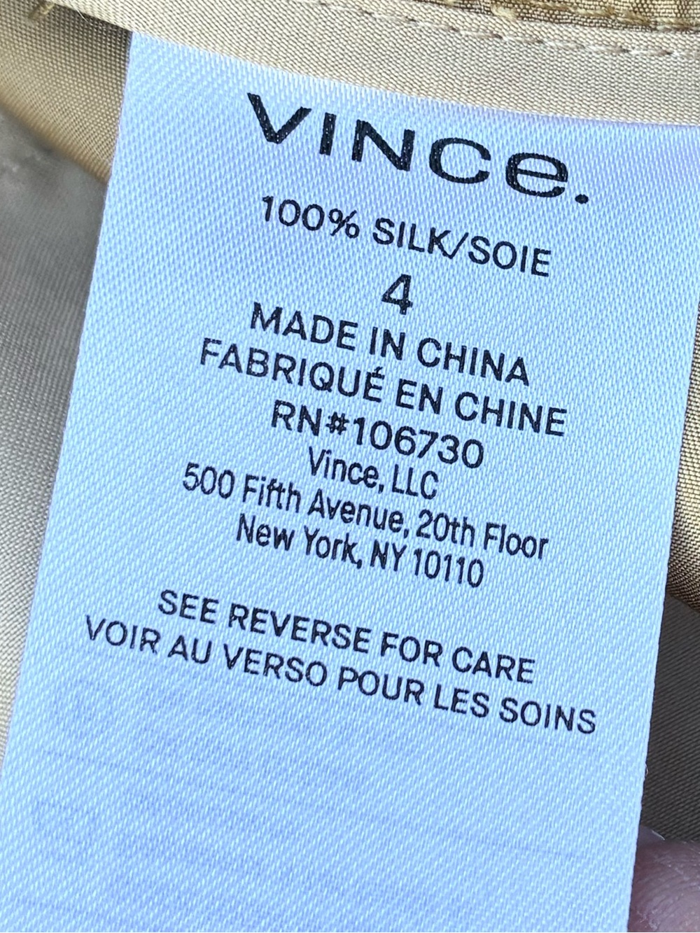Vince Silk Tan Ankle Pants Sz 4 - Picture 7 of 9